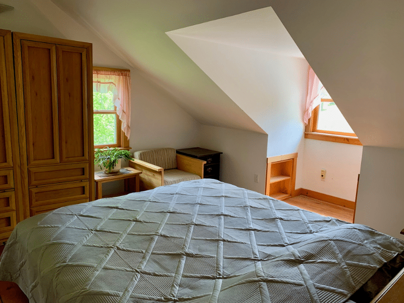 bedroom with windows